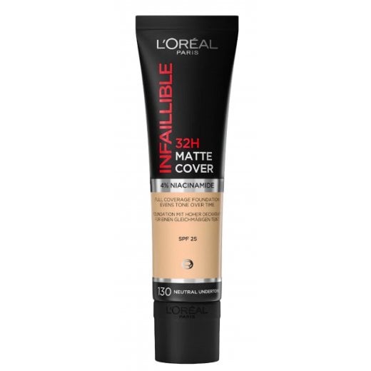 L'Oreal  Infaillible 32HR Matte Cover Foundation - 130 Neutral Undertone