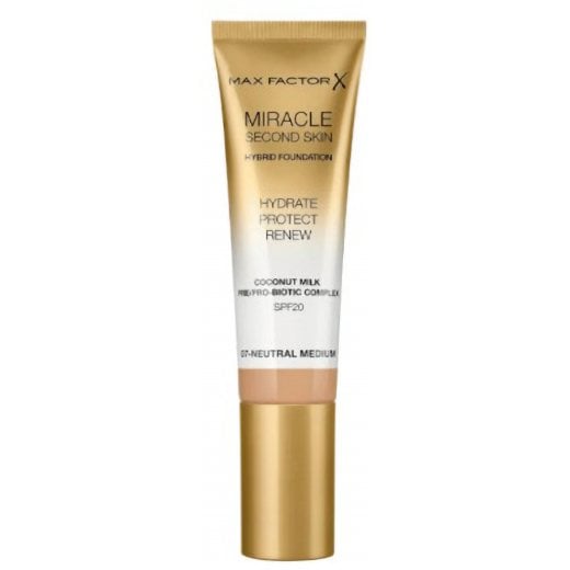 Max Factor  Miracle Second Skin Hybrid Foundation - 07 Neutral Medium