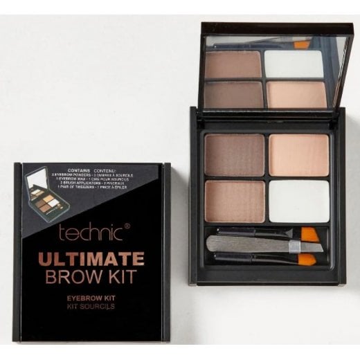 Technic  Ultimate Brow Kit - 3 Eyebrow Powders, Wax, 2 Applicators & Tweezers